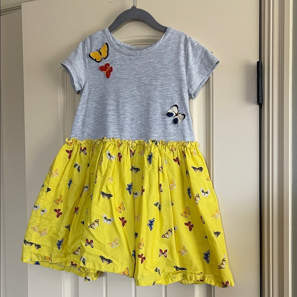 Tucker + Tate Yellow and Gray Butterfly Dress